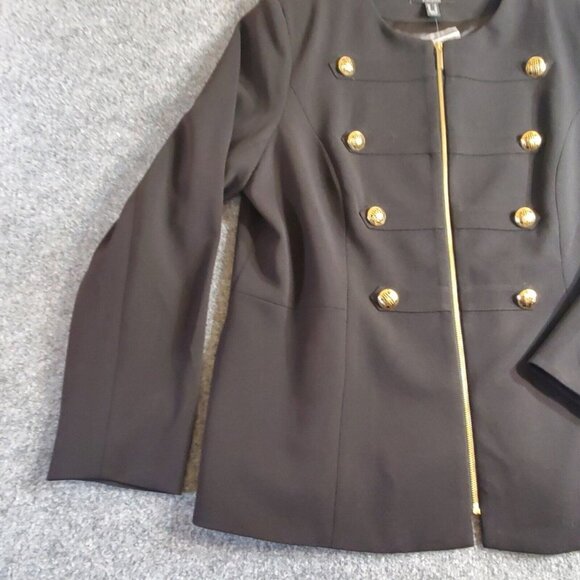 dennis basso Jackets & Blazers - Dennis By Dennis Basso Black Womens Blazer With Gold accent Buttons Size Large